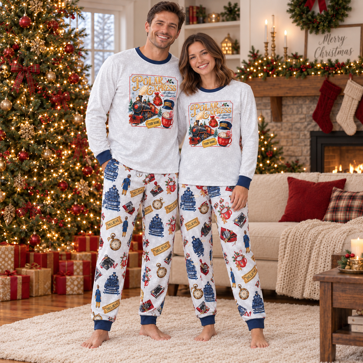 Personalized Christmas Journey Family Pajamas