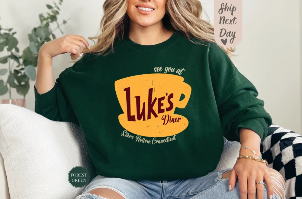 Stars Hollow Luke’s Diner Sweatshirt Cozy Autumn Festival Hoodie